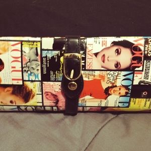 Vogue cover Clutch Purse with black buckle snap